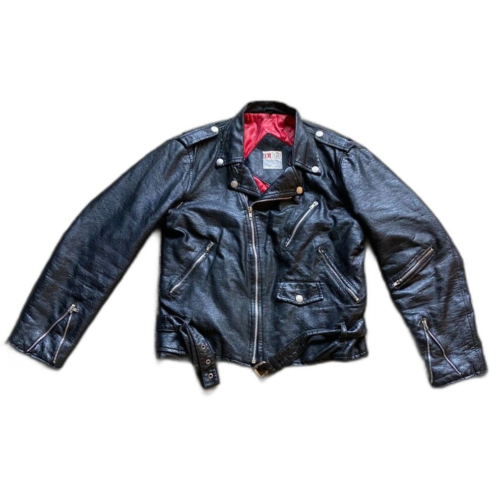 Y2K L&M MONTANA WOMENS BIKER LEATHER JACKET SIZE 40